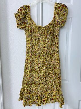 River Island Yellow Red and White Flower Print Dress